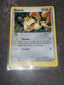 Pokemon TCG Meowth Black Star Promos Holo Card 13 LP, Collectable. - Image 1