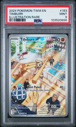 2024 POKEMON TWM EN #183 TIMBURR ILLUSTRATION RARE PSA 9 TWILIGHT MASQUERADE - Image 1