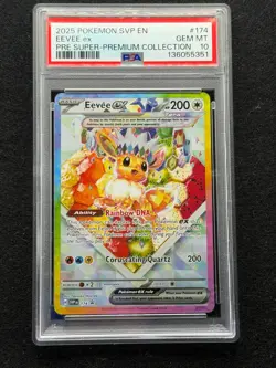 Pokemon Prismatic Evolutions Super-Premium Collection #174 Eevee EX, PSA 10 - Image 1