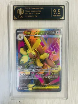 2025 Pokemon TCG Mega Lopunny ex PFL EN 115/094 TOG 9.5 NM VB16 - Image 1