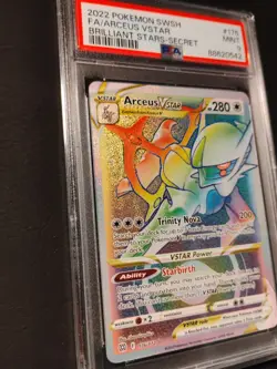 2022 Pokemon SWSH Brilliant Stars Arceus Vstar #176 Secret Rare PSA 9 MT - Image 3