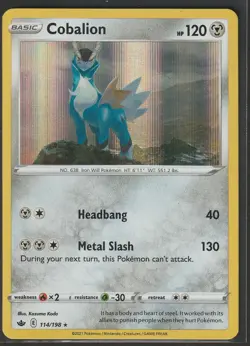 Cobalion Holo Holo Rare SWSH06: Chilling Reign 114/198 NM Pokemon NM - Image 1