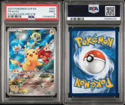 Pokemon TCG Pikachu 27 Paldea Evolved Black Star Promo Mint PSA 9 - Image 1