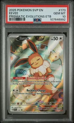 Pokemon Eevee Prismatic Evolutions ETB Promo #173 PSA 10 - Image 1
