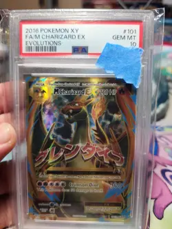 2016 Pokemon XY M Charizard EX (Full Art) 101/108 Evolutions PSA 10 Gem Mint - Image 1