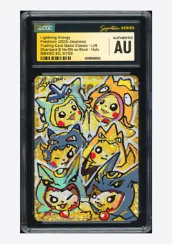 Pokemon CGC AUTO AUTH Lightning Energy Holo Pikachu Sineko So 2023 #LIG CLL JPN - Image 1