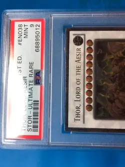 YUGIOH PSA 9 Ultimate Rare Thor, Lord Of The Aesir STOR-EN038 1st Edition - Image 3