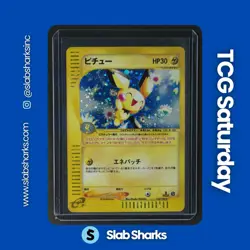 2001 POKEMON JP EXPEDITION POKEMON-E STARTER DECK 1ST ED. #114/128 PICHU HOLO - Image 1