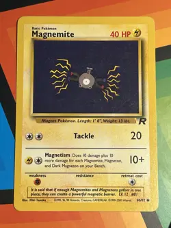 Pokemon TCG – Magnemite – Team Rocket #60/82 – LP Crease Vintage 1999 - Image 1