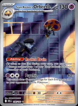 Team Rocket's Orbeetle 198/182 Illustration Rare - Pokemon Destined Rivals NM - Image 1