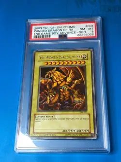 YUGIOH PSA 8 Secret Rare The Winged Dragon Of Ra GBI-003 - Image 1