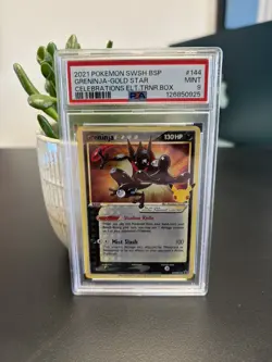 Pokemon TCG Greninja Gold Star SWSH144 25th Celebrations Promo PSA 9 - Image 1