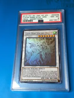 YUGIOH PSA 8 Ghost Rare Clear Wing Synchro Dragon CROS-EN046 1st Edition - Image 1