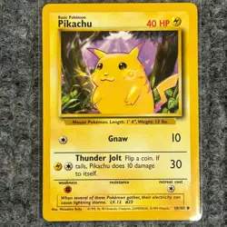 Vintage Pokemon Base Set Pikachu 58/102 Non-Holo NM - Image 1