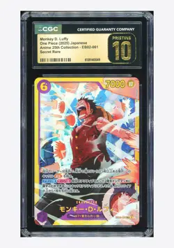 One Piece CGC 10 PRISTINE Monkey D. Luffy SEC 2025 EB02-061 EB02 Japanese - Image 1