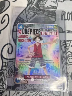 One Piece College Basketball Promo Monkey D Luffy SEALED - Image 1