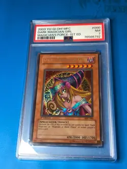 YUGIOH PSA 7 Secret Rare Dark Magician Girl MFC-000 1st Edition - Image 1