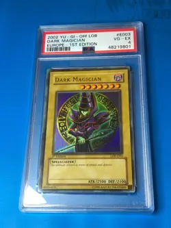 YUGIOH PSA 4 Ultra Rare Dark Magician LOB-E001 1st Edition - Image 1
