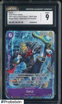 2024 One Piece OP07 Alternate Art Super Rare #064 Sanji CGC 9 MINT - Image 1