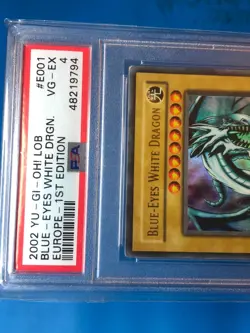 YUGIOH PSA 4 Ultra Rare Blue-Eyes White Dragon LOB-E001 1st Edition - Image 3