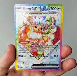 Pokemon TCG Eevee ex 174 Exclusive Promo Set Prismatic Portuguese Rare SAR Card - Image 1