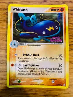NM! Whiscash (55/110) EX Holon Phantoms Stamped Reverse Holo Delta Pokemon Card! - Image 1