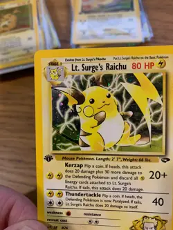 NM! 1st Edition Lt. Surge's Raichu (11/132) Gym Challenge Holo Pokemon Card! - Image 3