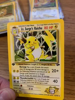 NM! 1st Edition Lt. Surge's Raichu (11/132) Gym Challenge Holo Pokemon Card! - Image 4