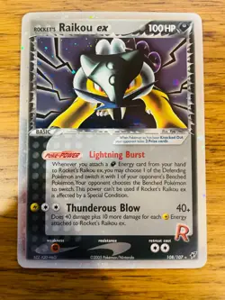 NM! Rocket's Raikou ex (108/107) EX Deoxys Secret Rare Holo Pokemon Card! - Image 1