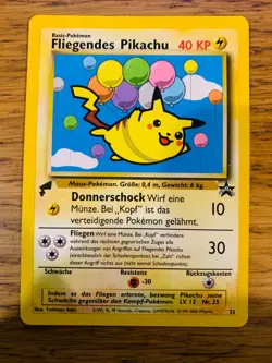 NM! German Flying Pikachu No.25 World Collection Black Star Promo Pokemon Card! - Image 1