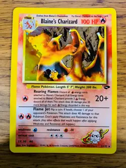 Blaine's Charizard (2/132) Holo Gym Challenge Pokemon Card! FREE P&P! - Image 1