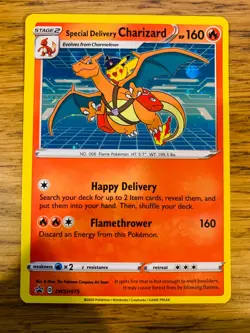 NM! Special Delivery Charizard SWSH075 Black Star Promo Pokemon Card! - Image 1
