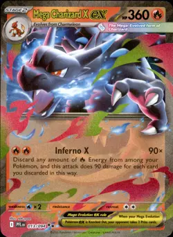 Mega Charizard X ex 013/094 Holofoil - Pokemon ME02: Phantasmal Flames - NM - Image 1