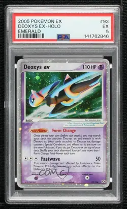 Deoxys ex Pokemon EX Emerald PSA 5 2005 - Image 1