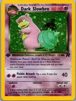 Dark Slowbro 1st Edition 12/82 Team Rocket Pokemon TCG Holo Rare LP - Image 1
