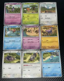 Pokemon TCG (9) Hyogonosuke Connecting Art Cards Swablu Mime Jr Horsea Lechonk - Image 1