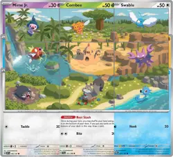 Pokemon TCG (9) Hyogonosuke Connecting Art Cards Swablu Mime Jr Horsea Lechonk - Image 2