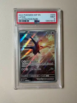 2024 Pokemon Surging Sparks EN 203/191 Latios Illustration Rare IR PSA 9!!! - Image 1
