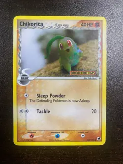 Pokemon TCG Chikorita 44/101 Stamped Reverse Holo EX Dragon Frontiers LP - Image 1