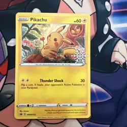 Pokemon Pikachu SWSH153 Snowflake Stamped Cosmos Holo Holiday Advent Calendar NM - Image 1