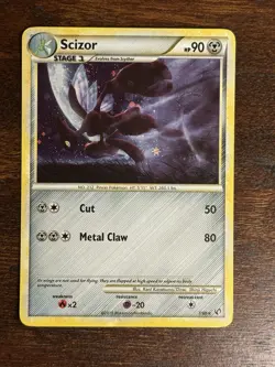 Pokemon TCG Scizor 7/90 Holo Rare HGSS Undaunted 2010 - PERFECT SWIRL - Image 1