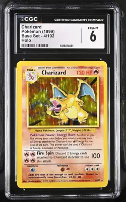 Charizard 1999 Pokemon Base Set CGC 6 #4 - Image 1