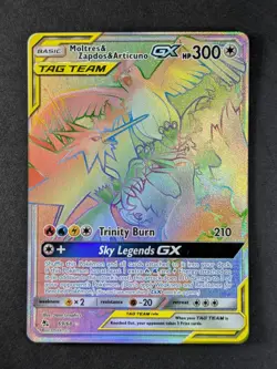2019 Pokemon MOLTRES & ZAPDOS & ARTICUNO GX #69/68 Hidden Fates Rainbow Rare (B) - Image 1