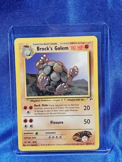 Pokemon Brock's Golem 20/132 Gym Heroes Unlimited WOTC LP Card - Image 1