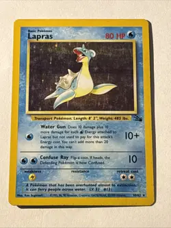 Lapras 10/62 Fossil Holo Pokemon TCG MP Vintage! Awesome Card 🔥 - Image 1