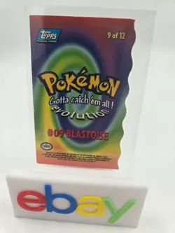 Pokemon Card Topps The First Movie Die-Cut 9 Of 12 Blastoise Blue Label MP - Image 2