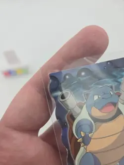 Pokemon Card Topps The First Movie Die-Cut 9 Of 12 Blastoise Blue Label MP - Image 3