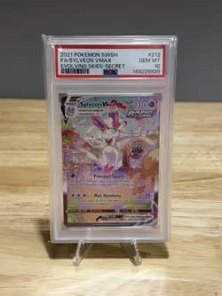 2021 Pokemon Evolving Skies Sylveon VMAX 212/203 PSA 10 GEM MINT Alt Art - Image 1