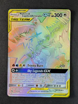 2019 Pokemon MOLTRES & ZAPDOS ARTICUNO GX #69/68 Hidden Fates Rainbow Rare ENG - Image 1