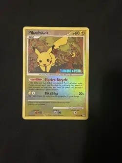 Pokemon TCG Mysterious Treasures Pikachu Reverse Holo Card 2007 #94/123 - Image 1